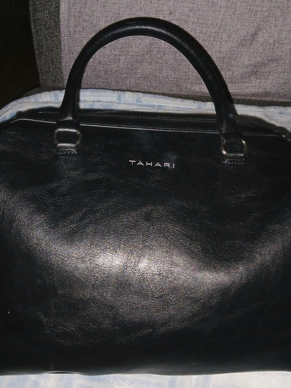 NWT Tahari Black Satchel Faux Leather